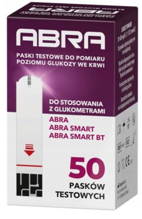 Abra, paski do oznaczania stężenia glukozy we krwi, 50 sztuk