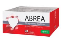 Abrea, 75mg, kwas acetylosalicylowy, lek przeciwzakprzepwoy, 90tabetek