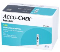 Accu-Chek Instant, testy paskowe, do oznaczania glukozy we krwi, 100 sztuk