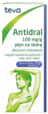 Antidral, nadmierne pocenie, stopy, pachy, dłonie płyn 50ml