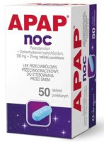 Apap Noc 500 mg + 25 mg, 50 tabletek powlekanych