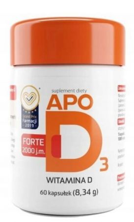 APOD3 Forte, witamina D3 2000j.m., 60 kapsułek