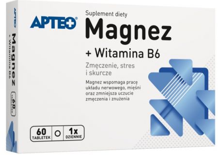 Apteo, Magnez + Witamina B6, 60 tabletek