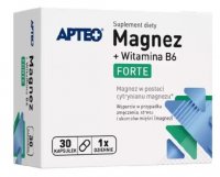 Apteo Magnez +Witamina B6 Forte, 30 kapsułek