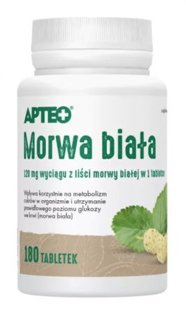 Apteo Morwa biała, 180 tabletek