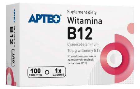 Apteo, Witamina B12, 10 µg, 100 tabletek