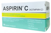 Aspirin C, 400 mg +240 mg, 20 tabletek musujących (Import-InPharm)