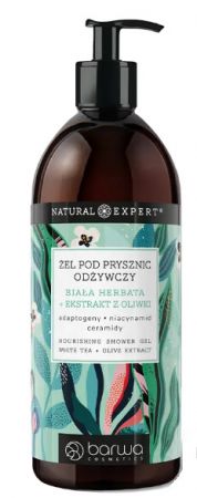 Barwa Natural Expert, Żel pod prysznic odżywczy Biała herbata + ekstrakt z oliwki, 480 ml