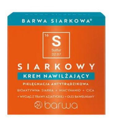 Barwa Siarkowa, Krem nawilżający, 50ml