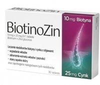 BiotinoZin, 10 mg + 25 mg Zn2+, tabletki, 30 tabletek