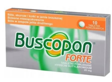 Buscopan Forte, 20 mg, 10 tabletek powlekanych