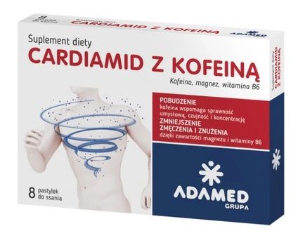 Cardiamid z Kofeiną, 8 pastylek do ssania