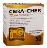 Cera-Chek, paski do oznaczania stężenia glukozy we krwi, 50 sztuk