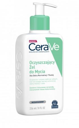 CeraVe, oczyszczający żel do mycia z ceramidami dla skóry normalnej i tłustej, 236ml