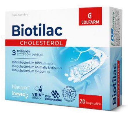 Colfarm, Biotilac Cholesterol, 20 kapsułek