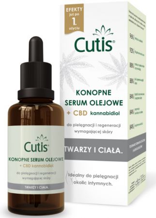 Cutis Konopne serum olejowe + CBD do wymagającej skóry twarzy i ciała, 50ml