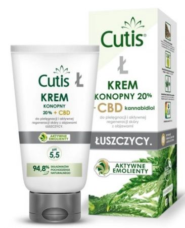 Cutis Ł, krem konopny 20% + CBD, Łuszczyca, 120 ml