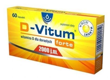 D-Vitum Forte 2000 j.m., Witamina D, 60 kapsułek