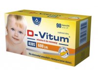 D-Vitum Kids, Witamina D 600 j.m. dla niemowląt powyżej 6. miesiąca życia, 90 kapsułek