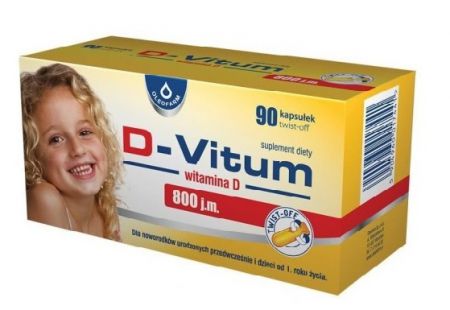 D-Vitum, Witamina D 800 j.m., 90 kapsułek twist-off