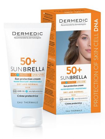 Dermedic Sunbrella, Krem ochronny SPF50+, skóra wrażliwa, 50 ml