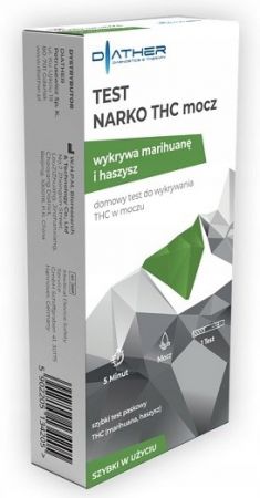 Diather Test NarkoTHC mocz, wykrywa marihuanę i haszysz 1 sztuka