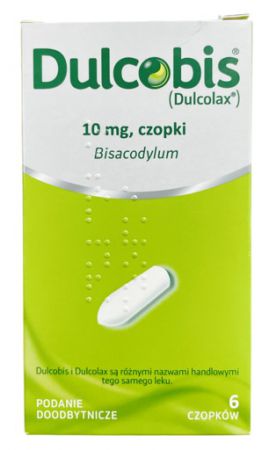 Dulcobis (Dulcolax), 10 mg, 6 czopków, (Import InPharm)