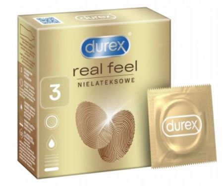 Durex, Real Feel, prezerwatywy nielateksowe, 3 sztuki