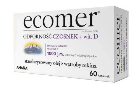 Ecomer Odporność Czosnek + Witamina D3, 60 kapsułek