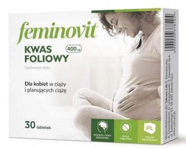 Feminovit,  Kwas foliowy, 30 tabletek