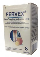 Fervex 500 mg + 200 mg + 25 mg, granulat do sporządzania roztworu doustnej 8 saszetek Import-Delfarma