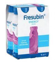 Fresubin Energy Drink, preparat odżywczy, smak czarna porzeczka,, 4 x 200 ml