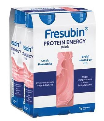 Fresubin Protein Energy Drink, preparat odżywczy, smak poziomkowy, 4 x 200 ml