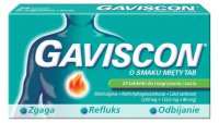 Gaviscon o smaku mięty 24 tabletki do rozgryzania i żucia