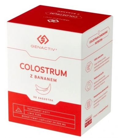 Genactiv Colostrum z bananem, 30 saszetek