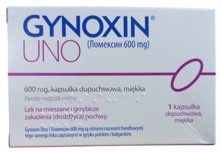 Gynoxin Uno 600 mg, 1 kapsułka dopochwowa INPHARM