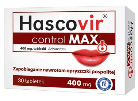 Hascovir, control Max, opryszczka 400 mg x 30 tabletek