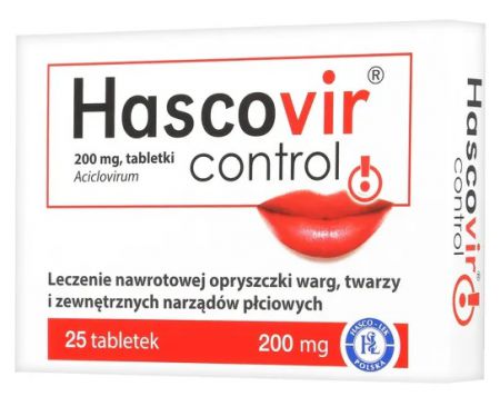 Hascovir, Control, opryszczka 200 mg x 25 tabletek