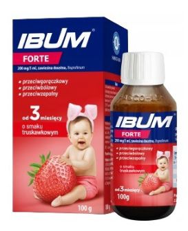 Ibum Forte, 200 mg/5 ml, zawiesina, smak truskawkowy, 100g