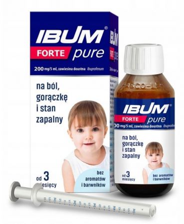 Ibum Forte Pure, 200mg/5ml, zawiesina doustna bez aromatów i barwników,, 100g