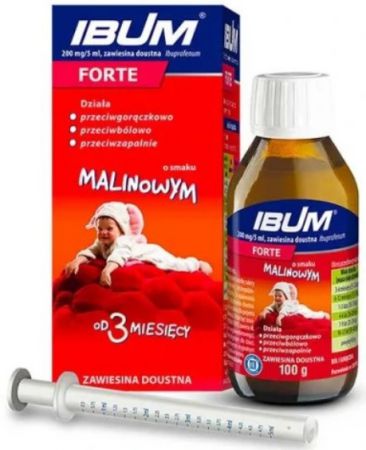 Ibum Forte syrop malinowy 100ml zawiesina doustna