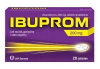 Ibuprom, 200mg ibuprofenum, ból gorączka, 20 tabletek