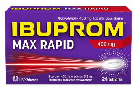 Ibuprom Max Rapid 400 mg, ból gorączka, 24 tabletek