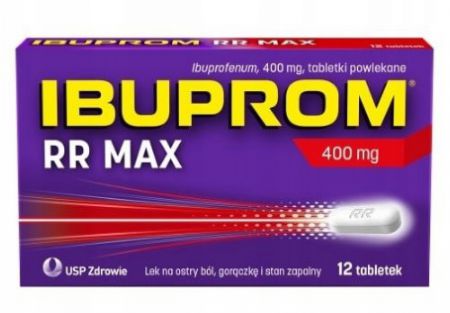 Ibuprom RR, 400mg ibuprofenum, ból gorączka, 12 tabletek