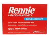 Rennie Antacidum, zgaga nadkwaśność, 24 tabletek Inpharm