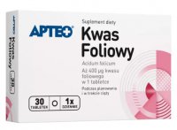 Apteo, Kwas foliowy, 400 µg acidum folicum, 30 tabletek