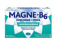 Magne-B6, Zmęczenie i Stres +  ashwagandha, 30 tabletek