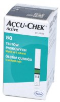 Accu-Check Active, testy paskowe, do oznaczenia stężenia glukozy we krwi, 50 sztuk