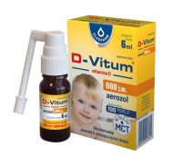 D-Vitum, Witamina D 600 j.m. dla niemowląt powyżej 6. miesiąca życia i dzieci, aerozol, 6 ml