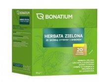 Bonatium Herbata zielona ze skórką cytryny i imbirem, 20 torebek